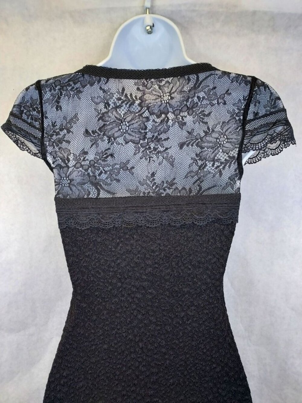 Free People Lace Envy Bodycon Dress Women’s XS Black Stretch Mini Club Festival - Picture 8 of 14